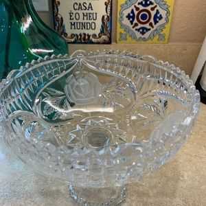 Crystal oval fruit bowl